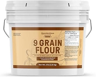 Unpretentious 9 Grain Flour, 1 Gallon, Bread & Dough, Storable, Fresh Homemade Bread (80 Ounce)