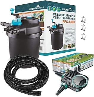 Pressurised Koi Fish Pond Filter Complete Kit with Pond Pump and UV Steriliser Light All in one - Ponds Up to 5000 litres - PFC-5000-KIT