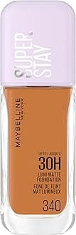 New York Super Stay up to 30HR Lumi-Matte Foundation, Medium-Full Coverage, Vegan Formula*, Amino Acids, Niacinamide, Vitamin E, All Day Wear - Shade: 340