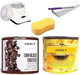 Waxing Kit Combo Wax Machine (Wax Heater + Chocolate Wax (600 gm) + Gold Wax (600 gm) + Wax Strips (70) + Wax Spatula + Sponge) | WAX COMBO (GOLD AND CHOCOLATE WAX)