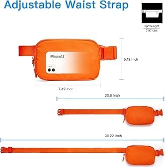 Telena Fanny Packs for Women Men Small Belt Bag Fashionable Crossbody Fanny Pack Waist Bag with Adjustable Strap Orange, zx-zhu-36