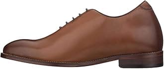 TOTO Men's Invisible Height Increasing Elevator Shoes - Brown Premium Leather Lace-up Formal Oxfords - 2.6 Inches Taller - S3002 - Size 6.5 D(M) US