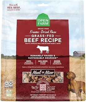 Open Farm Freeze-Dried Raw Dog Food, Humanely Raised Animal Meat Recipe with Non-GMO Superfoods and No Artificial Flavors or Preservatives(31.5 Ounces(