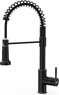 GIMILI Oil Rubbed Bronze Kitchen Faucet with Pull Down Sprayer Single Hole Stainless Steel Sink Faucet, Suitable for Farmhouses, RV, Laundry Room, Outdoor, and Campers. Llave para fregadero de cocina