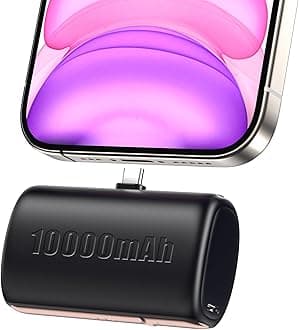 10000 mAh Mini Portable Charger Power Bank Upgraded Large Capacity USB C Fast Charging LCD Display Compatible with iPhone 16/15 Series/Android Samsung Moto LG etc iPhone 7-14Series