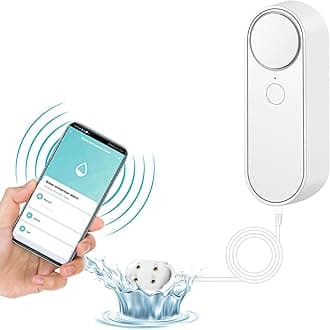 Jadeshay Water Leak Detector, Wireless Water Sensor Alarm 2 in 1 WiFi Water Leak Detector Water Level Sensor 90dB Water Leakage Alarm w/Remote Monitoring for Smart Home, Kitchens, Bathrooms
