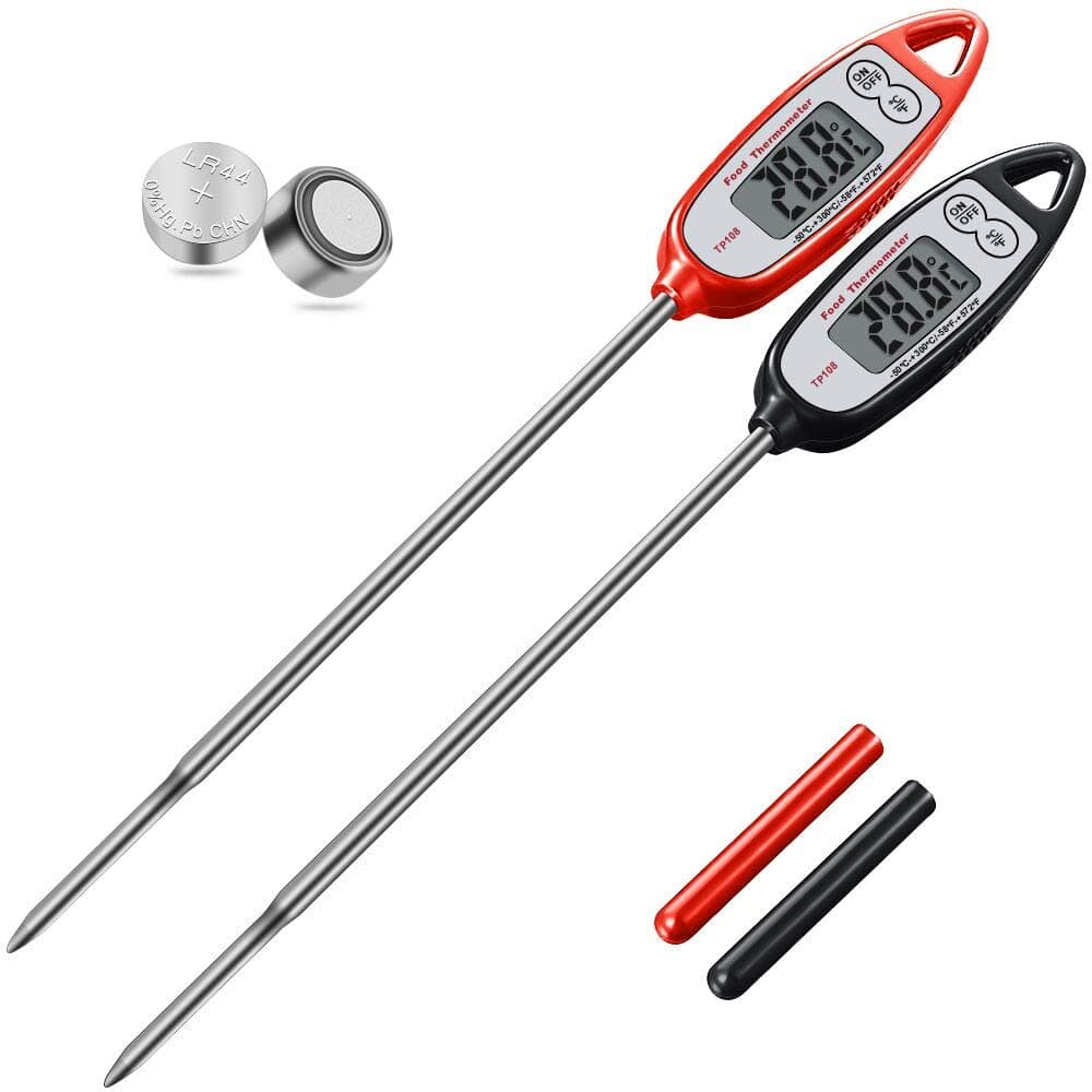 Digital Meat Thermometer (2 pack),Kuger Instant Read Kitchen Thermometer for Cooking with Stainless Steel Probe,Candy Thermometer,BBQ Grill Accessories