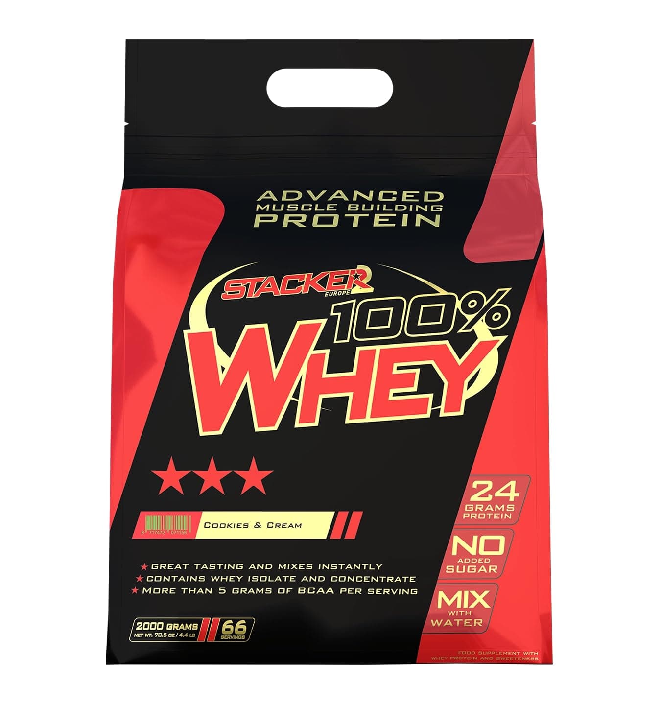 Stacker 100% Whey (2000g) Cookies and Cream