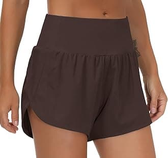 THE GYM PEOPLE Womens High Waisted Running Shorts Quick Dry Athletic Workout Shorts with Mesh Liner Zipper Pockets
