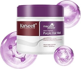 Karseell 3.38floz 100ml Purple Hair Mask Professional Neutralizes Brass & Yellow Tones For Blonde Silver Gray Highlighted Hair