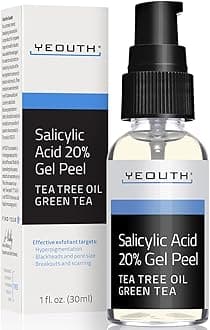 YEOUTHSalicylic Acid Peel for Face 20%, BHA Exfoliator for Clear Looking Skin, Gentle At Home Exfoliator for Face with Green Tea, Salicylic Acid Serum 1oz