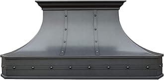 SINDA Island Mount Copper Range Hood, Classic 16 Gauge Solid Copper Range Hood with High Airflow Centrifugal Blower, Stainless Steal Vent with Liner and Internal Motor, Baffle Filter, H3STRSOI4839