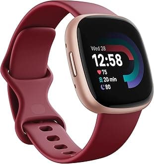 Versa 4 Fitness Smartwatch with Daily Readiness, GPS, 24/7 Heart Rate, 40+ Exercise Modes, Sleep Tracking and More, Beet Juice/Copper Rose, One Size (S & L Bands Included)