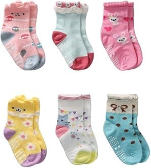 - Baby Boy's Cotton Anti Slip Grip Socks (Pack of 6)