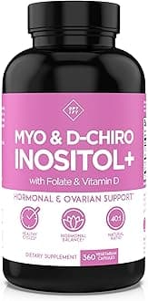 Optify Inositol Supplement for Women – 90-Day Supply – Myo-Inositol and D-Chiro Inositol with Folate and Vitamin D – 40:1 Ratio – Hormone Balance & Ovarian Support - 360 Capsules