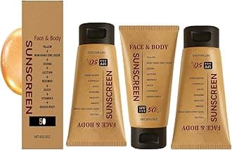 Mineral Tallow Sunscreen Spf 50,Beef Tallow For Skin And Face,Safest Organic Natural Tallow Sunscreen,Non Greasy Organic Natural Unscented Formula For Skin Summer (3)