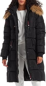 CANADA WEATHER GEARWomen's Winter Jacket - Heavyweight Long Length Bubble Puffer Parka (S-3X)
