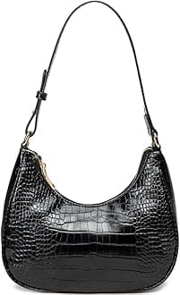 Crescent Shoulder Bags for Women Cute Hobo Tote Handbag Under the Arm Purses Mini Clutch Purse with Zipper Closure