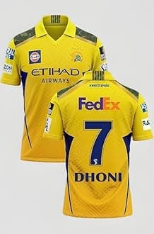 THALA DHONI Yellow CHENNAI Cricket Jersey 2025/26 for (Kids & Mens)