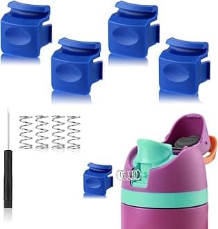 4pcs Replacement Button Compatible with Owala FreeSip 24oz 32oz, Water Bottle Lid Mouth Push Switch Top Cap Seal Stopper Replacement Parts for Owala 19/24/32/40oz Accessories, Dark Blue