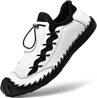 LZDZN Mens Casual Shoes for Men's Leather Loafers Boat Dress Driving Men Black Brown Yellow White Big Size Wide Summer Breathable Fashion Walking Work Office Business Male Handmade