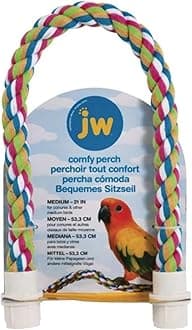 Comfy Perch for Birds, 21 Inch Flexible Multi-Colour Rope Perch, Twist & Bend, Holds Shape & Maintains Grip Strength, Suitable for Lovebirds, Cockatiels, Conures, and Medium Birds