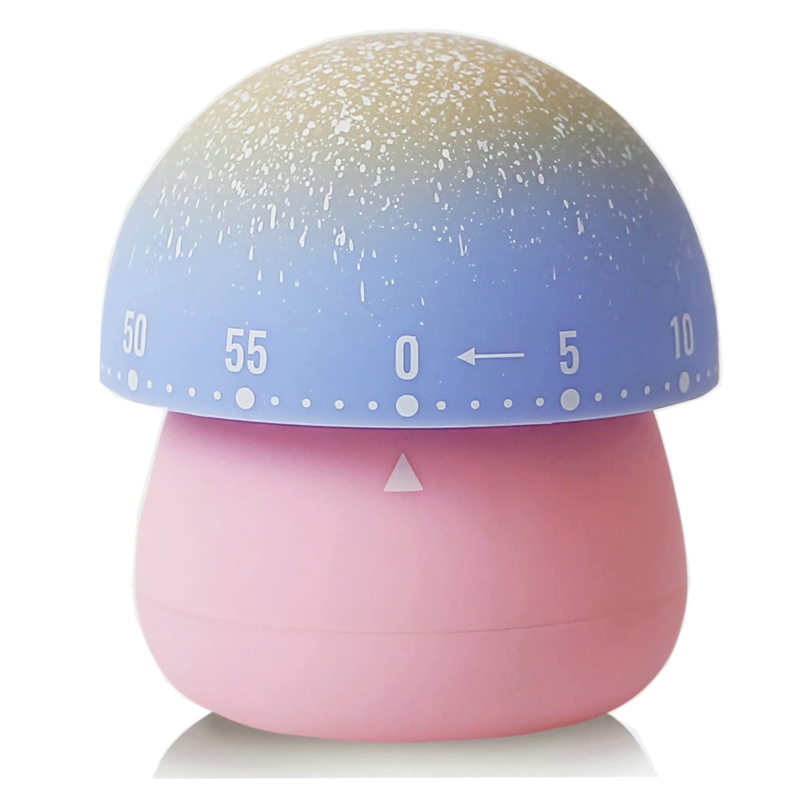 Mechanical Kitchen Timer, Cute Mushroom Timer for Kids, Wind Up 60 Minutes Manual Countdown Timer for Classroom, Home, Study and Cooking (Pink Base)