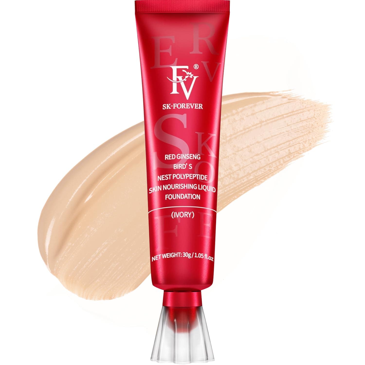 FV Foundation Long Lasting Medium Coverage with Matte Finish Up to 12 Hours Waterproof Foundation Oil Free and Lightweight for Oily Skin, 30ml (IVORY)