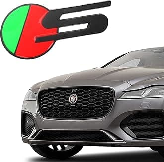 R-Dynamic Sports 3D Badge,Car Body Trunk Fender Front Grille R-Sport R S Emblem Logo Sticker,Special Vechicle Symbol Compatible with Jagvar Accessories(Sports Black Grille)