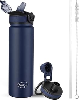 by Stovekraft Rush Thermos Stainless Steel Sipper Flask 750ml with Straw,Cleaner and Additional Screw Cap| 24 Hours Hot and Cold|Ideal Usage for Office Men/Women|School/College|Travel|Blue