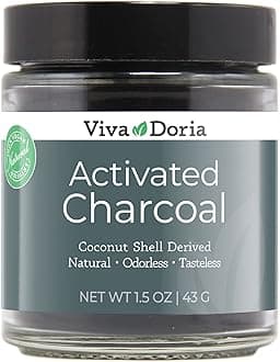 Virgin Activated Charcoal Powder, Coconut Shell Derived, Food Grade, 1.5 Oz Glass Jar