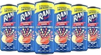 Rani Float Strawberry Fruit Drink with Chunks | Refreshing Fruit Drink with Strawberry Chunks | PACK OF 6 (240ml Each) - CAN PACKAGING