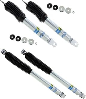 Front & Rear 5100 Series Suspension Absorbing Shocks fits 1999-2007 Silverado/Sierra 1500 4WD with 2-2.5" Front Lift and 0-1" Rear Lift | Easy Installation | Digressive Valving | 24-186643 24-186742