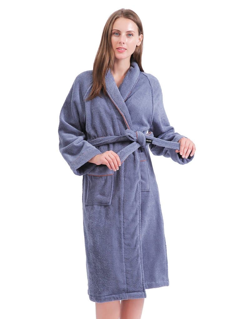 Terry Cotton Cloth Plush Bathrobe, Soft, Thick, Long Size, Bath Shower Spa Robes for Women