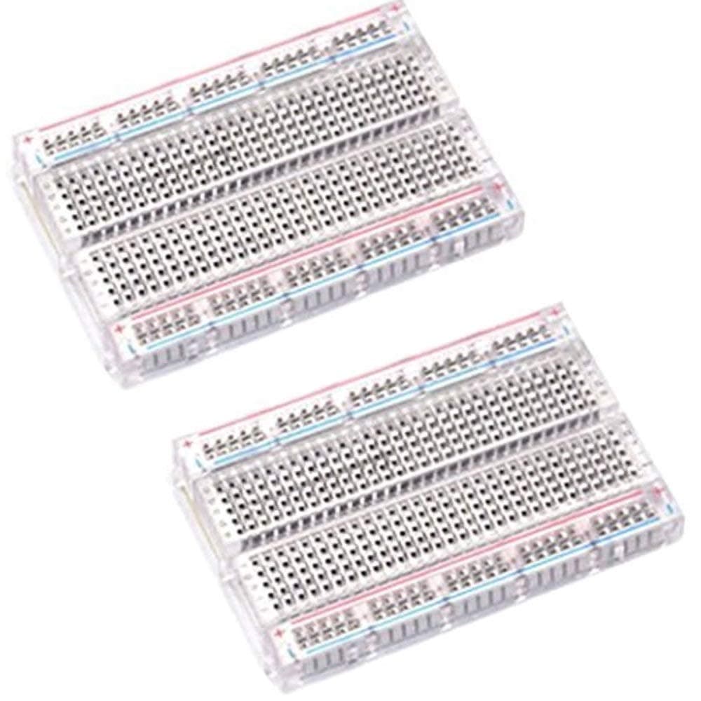 Bestol2PCS Prototype Breadboard Clear Crystal 400/830/ Tie Point Solderless Modular Board (2pc 400 Tie Point)
