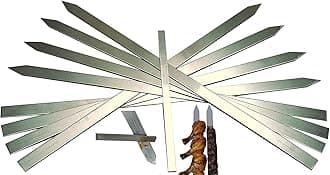 Professional Restaurant Stainless Steel Skewers | Flat Extra Long 24'' Inch | 2 MM Thickness | for Seekh Kebab, Tandoori, Brazilian BBQ | Made in India (15 MM Wide, Set of 24)