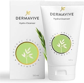 Dermavive Hydrating Facial Cleanser, Soap-Free Gentle Cleanser with Colloidal Oatmeal & Vitamin E, Soothes & Moisturizes Sensitive & Dry Skin, Suitable for All Skin Types, 120ml (4.05oz)