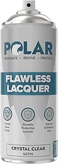 Polar Flawless Clear Lacquer Spray - 400ml - Satin Finish - Non-Yellowing & Scratch Resistant - Interior & Exterior Surfaces for Wood, Metal, Plastics, Glass & Ceramics