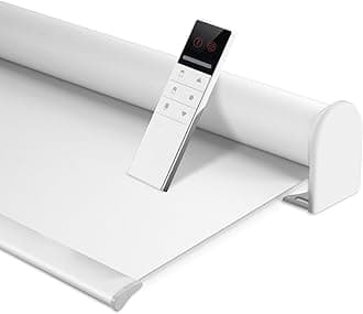 Motorized Blackout Window Blinds Customize Width (23-95 Inches) Remote Control Wireless and Rechargeable Roller Shades Blinds for Windows, Home, Office, Hotel, Club, Restaurant(82010G)