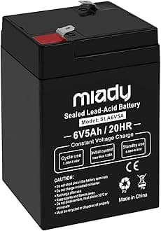 Miady 6V 5Ah Rechargeable Sealed Lead Acid Battery (1 Pack)