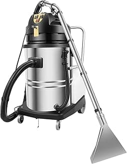 Commercial Carpet Cleaning Machine, 3 in 1 Carpet Extractor Carpet Spraying Floor Brush Cleaner Extractor Vacuum Washing Machine for Car Detailing (60L/15.8Gal)