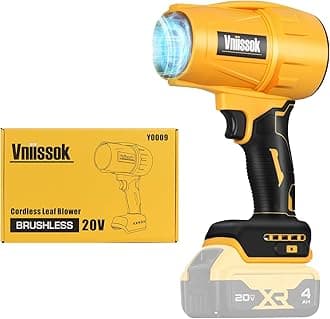 - Electric Cordless Leaf Blower Dust Blower for DEWALT 20V Battery, High-Speed Motor Handheld Jet Fan Air Blower for Patio Cleaning, Lawn Care, Blowing Leaves and Dust (No Battery/Charger)