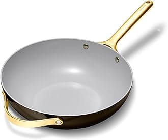 Caraway Non-Stick Stir Fry Pan - 12” Wok-Inspired Pan - Free From Forever Chemicals - High-Sloped Walls - Stainless Steel Handles - Black