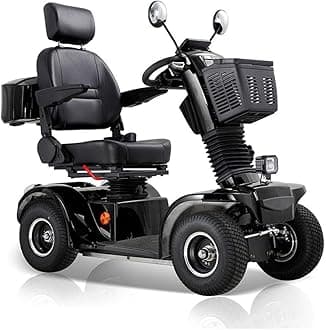 - All Terrain Mobility Scooter for Seniors,Heavy-Duty 4 Wheel Mobility Scooters Mobility Scooter,Handicap Scooters for Adults with 3-Speed Travel Long (Black)