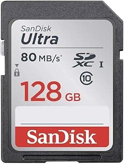 SanDisk Ultra 128 GB SDXC Class 10 Memory Card up to 80 Mbps