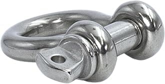 MarineNow US Type 316 Stainless Steel Bow Shackle with Over Size Screw Pin for Anchor, Towing, Off Road Recovery