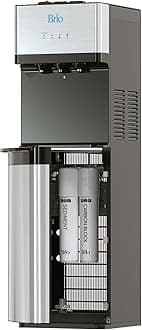 Brio 520 UV Self-Cleaning Bottleless Water Cooler Dispenser, UL Certified | Built-in 2 Stage Filtration (2 Free Replacement Filters Included) Reduces PFAS & Microplastics | 3 Temp (Hot Cold, Room)