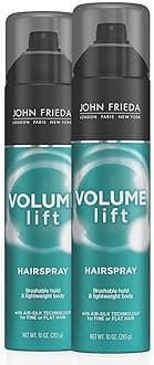 John Frieda Volume Lift Hairspray, Volumizing Hairspray with Air-Silk Technology for Fine or Flat Hair, Adds Body, Long-Lasting Hold, and Fullness for Fine, Thin Hair, 10 Oz, Pack of 2