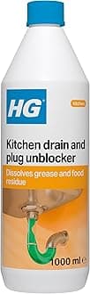 HG Kitchen Drain & Plug Unblocker, Natural, Heavy Duty, Kitchen Sink Unblocker & Cleaner for Pipes, Septic Tank Safe - 1 Litre