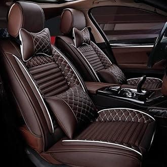 Custom Car Seat Covers Adapted to Q8 2019-2022 5-Seat Full Set All Weather PU Leather Front Rear Seat Protector with Waterproof Airbag Deluxe Edition Coffee